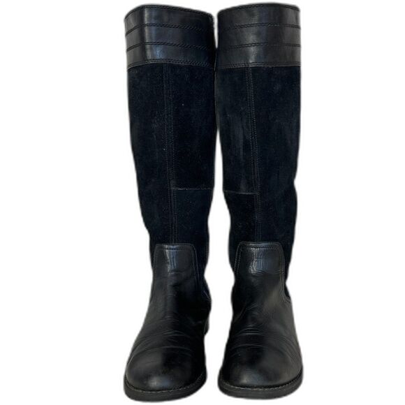 Timberland Black Suede and Leather Knee-High Boots - Women 7.5 - Picture 2 of 9
